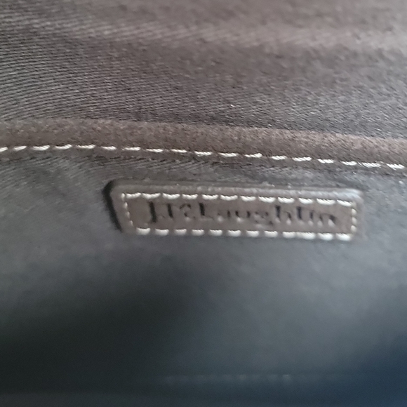 J. McLaughlin Xena Brown Suede Leather Croc Clutch New - Picture 3 of 4